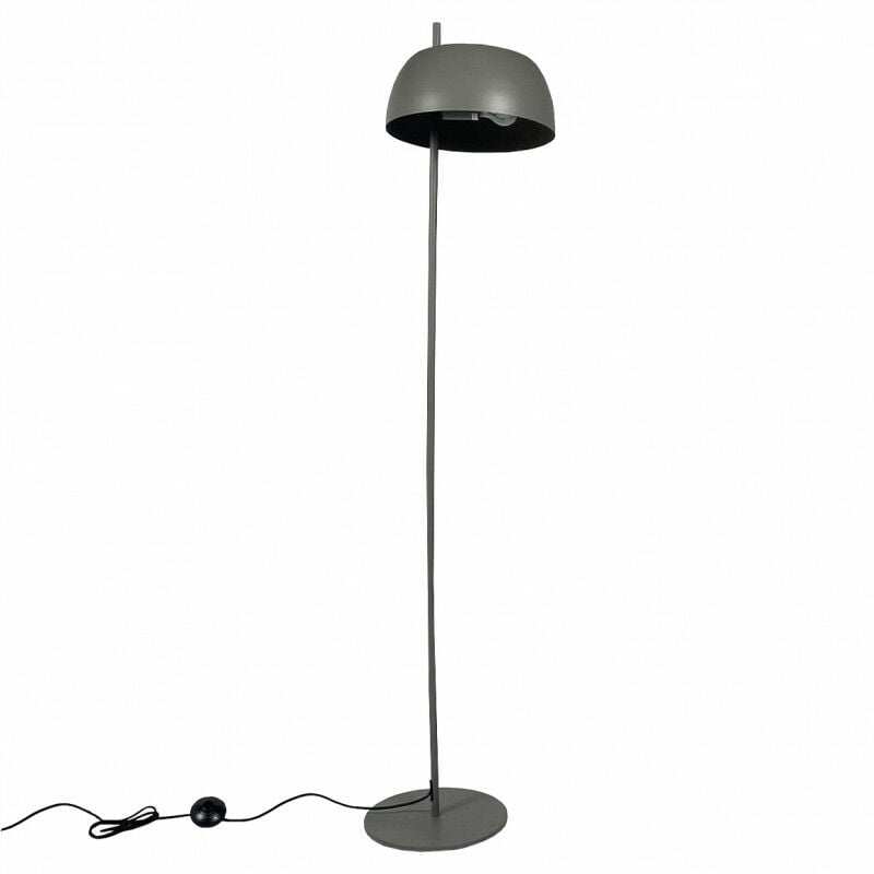 meubletmoi - grand lampadaire avec abat-jour en métal gris h146 cm - poly 5560