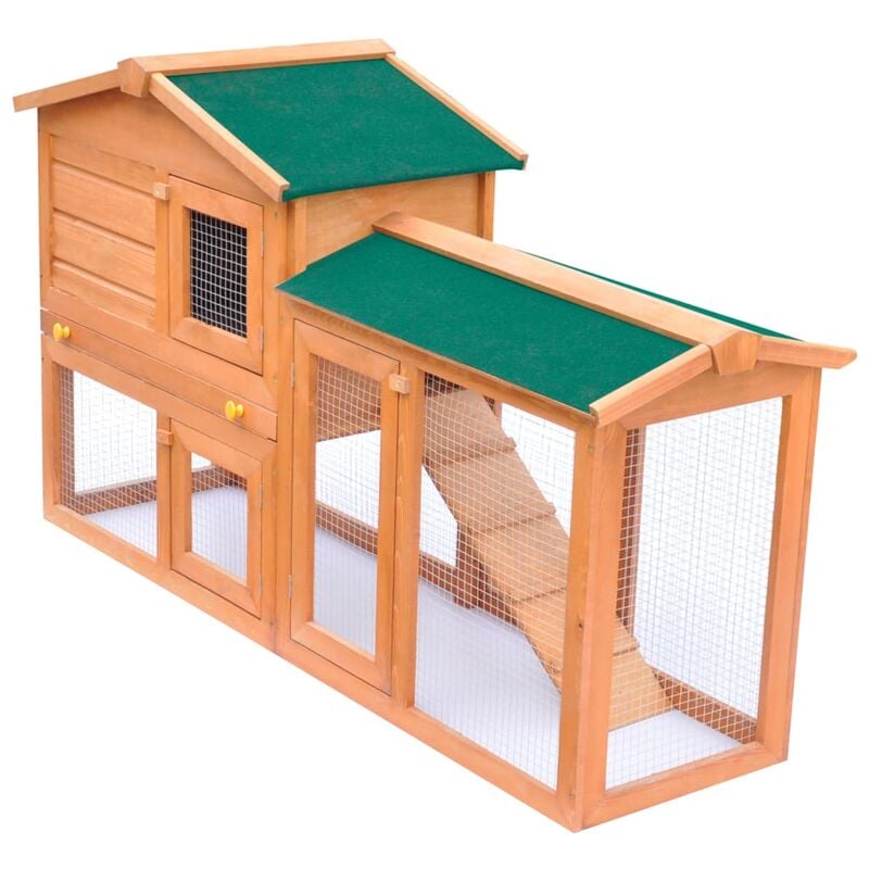Clapier lapin large d'extérieur Cage Enclos à Lapin pour petits animaux de compagnie Bois 93695