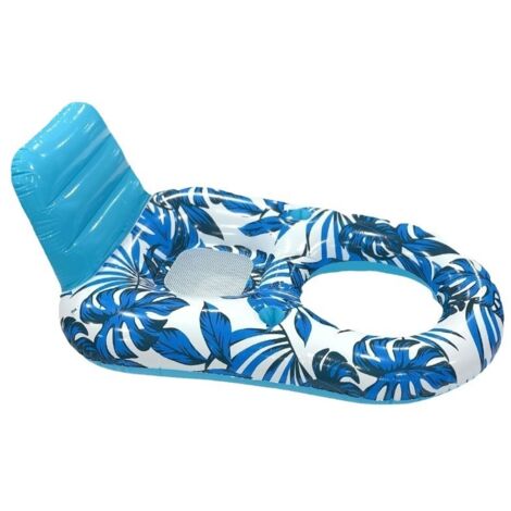 Grand matelas gonflable pour adultes - Lot de 2 matelas de piscine surdimensionnés (140 x 91 cm), avec porte-gobelet et porte-téléphone, dossier et repose-pieds. Confort optimal pour se détendre dans