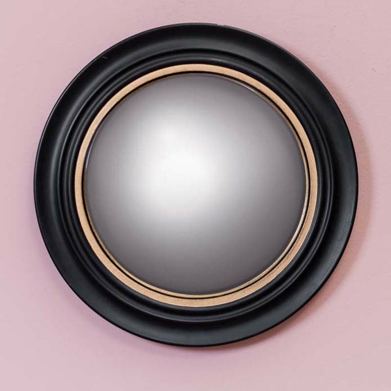 Chehoma - Grand miroir convexe noir doré 43cm
