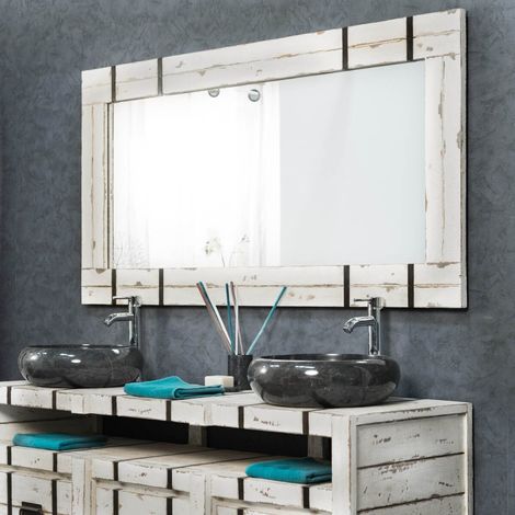Grand miroir de salle de bain Loft 160x80 - Blanc