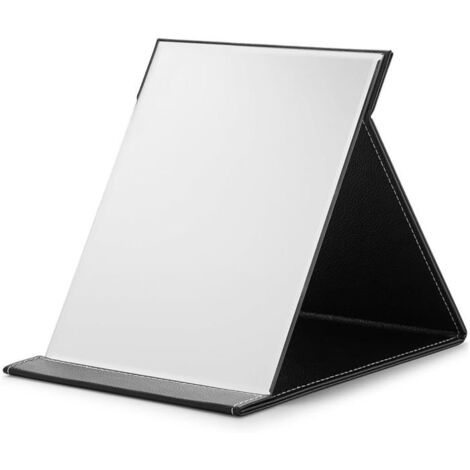 Grand miroir pliable, miroir de maquillage de voyage avec support réglable, miroir de vanité ultra-mince
