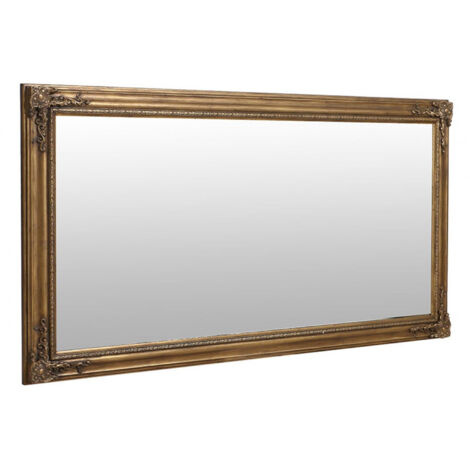 Grand miroir rectangulaire - Bois - Or - Interior's