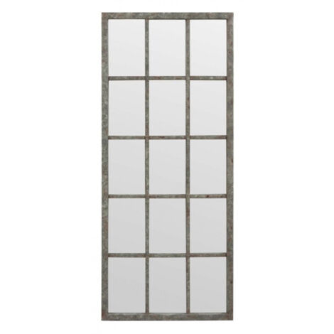 Grand miroir rectangulaire fenêtre - Bois - Argent - Interior's