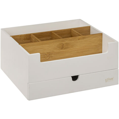 Grand organisateur à tiroir Blanc L. 26.2 x P. 24.1 x H. 13 cm - Blanc