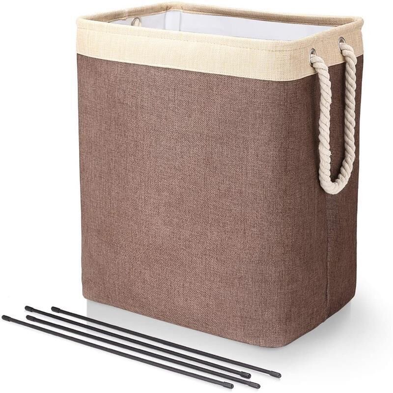 Grand Panier à Linge 50 x 41 x 31 cm , Sac à Linge Pliable avec Poignées en Corde Poubelle de Rangement Adaptée à la Chambre à Coucher la Buanderie