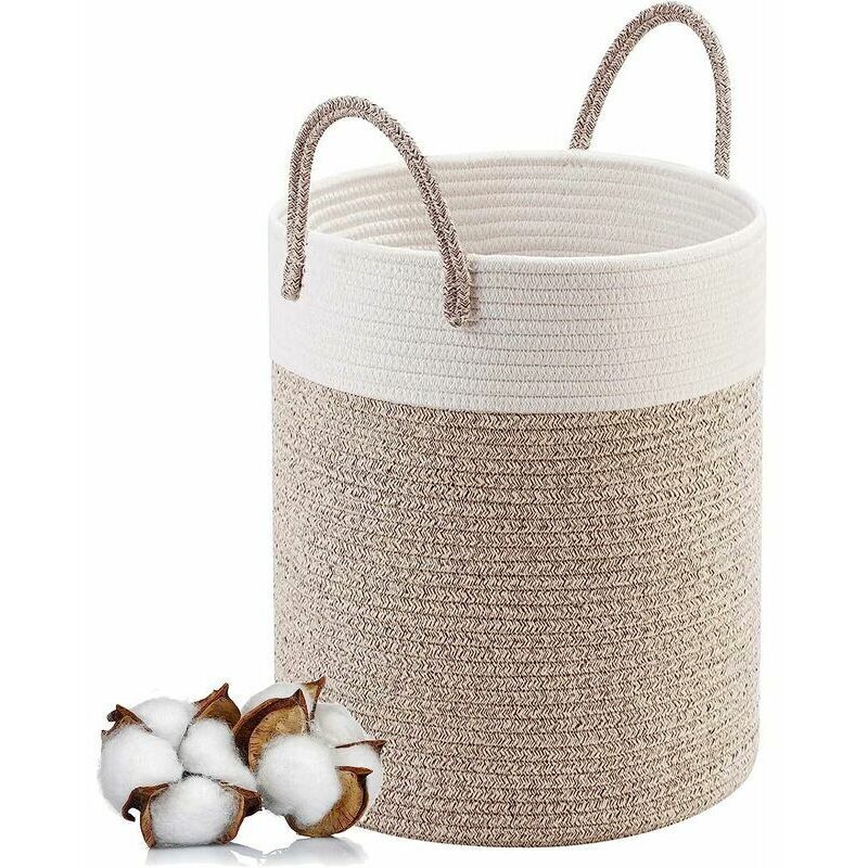 Grand Panier à linge Pliable Avec Anse Panier de Rangement Pour Jouets Panier de Rangement Avec Poignée Fabriqué à la main 45 x 38 cm