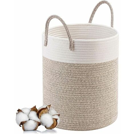 Grand Panier à linge Pliable Avec Anse Panier de Rangement Pour Jouets Panier de Rangement Avec Poignée Fabriqué à la main 45 x 38 cm
