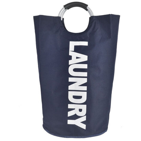 Grand panier à linge pliable en tissu, avec poignées, étanche, pour salle de bain, voyage, 115l,Navy Basket
