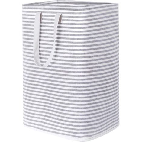 Grand panier à linge pliables de 72 L avec poignées faciles de transport, autonomes et imperméables, pour jouets et vêtements – 60 cm (H), gris