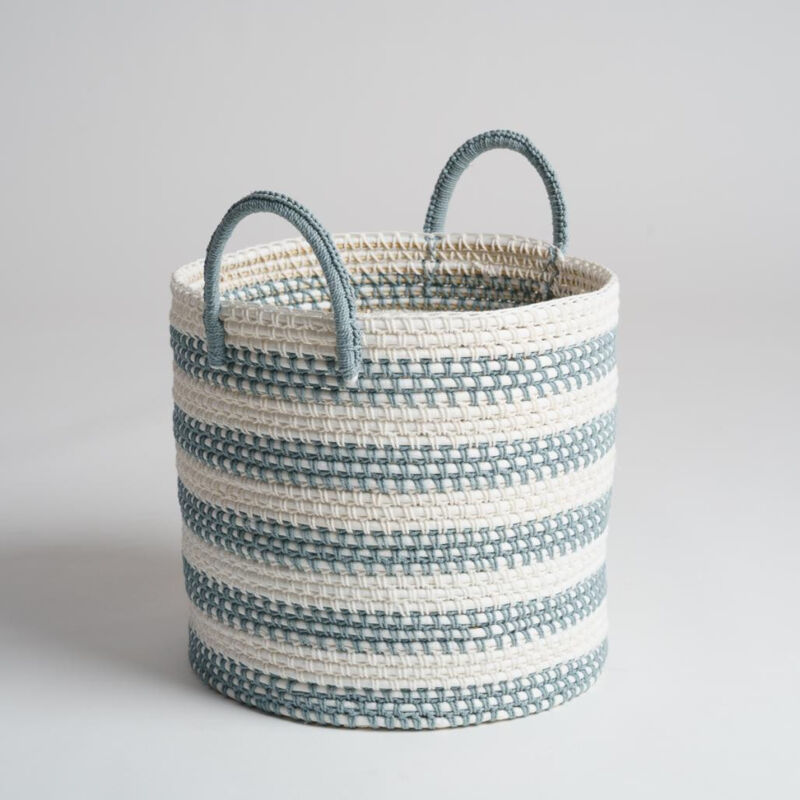 Wanda Collection - Grand panier de rangement en corde gris et écru xl Guapa