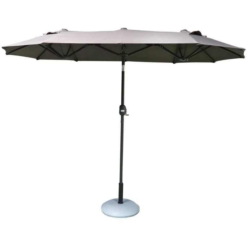 Meublorama - Grand parasol double gris anthracite – Dimensions 150x300 cm