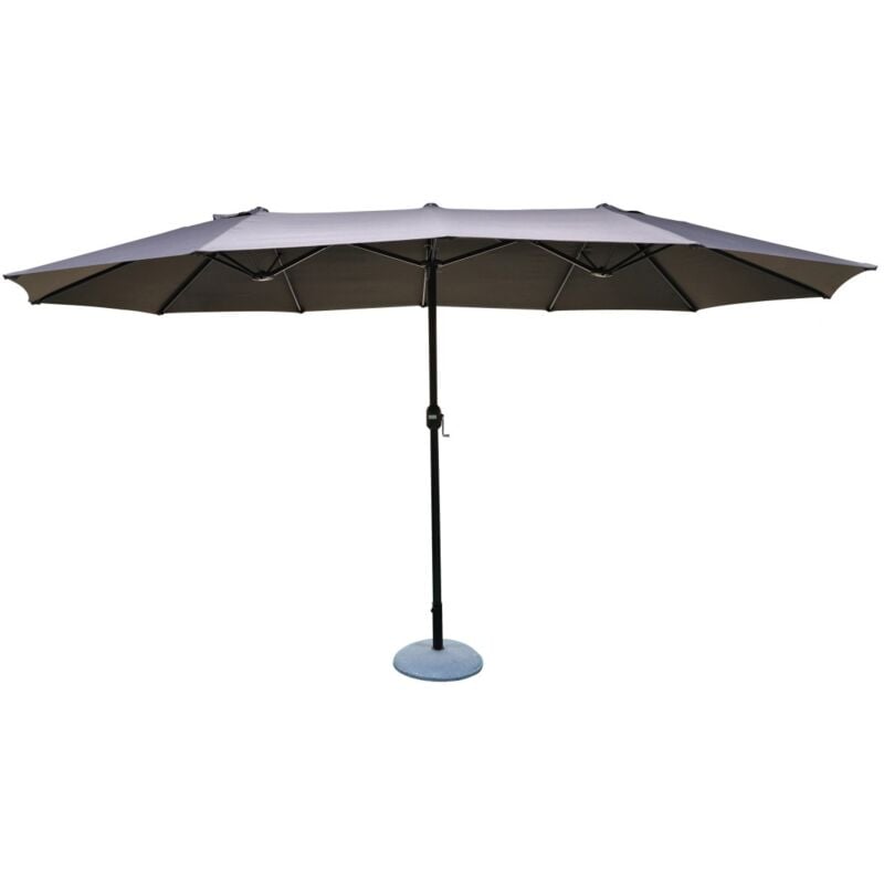 Meublorama - Grand parasol double gris anthracite – Dimensions 264x446 cm