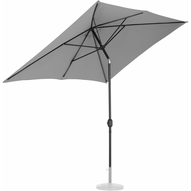 Grand parasol rectangulaire 200 x 300 cm inclinable gris foncé - Gris