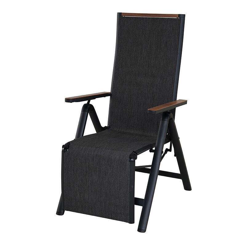 Grand Patio - chaise de récliner pliante, chaise pliante en aluminium, légère, portable, réglable en 6 positions à haut dossier, transat de jardin