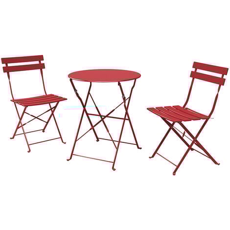 Grand Patio ensemble bistro 3 pièces avec cadre renforcé, résistant à la rouille 2 chaises et 1 table, acier premium, ensemble de meubles de jardin pliables