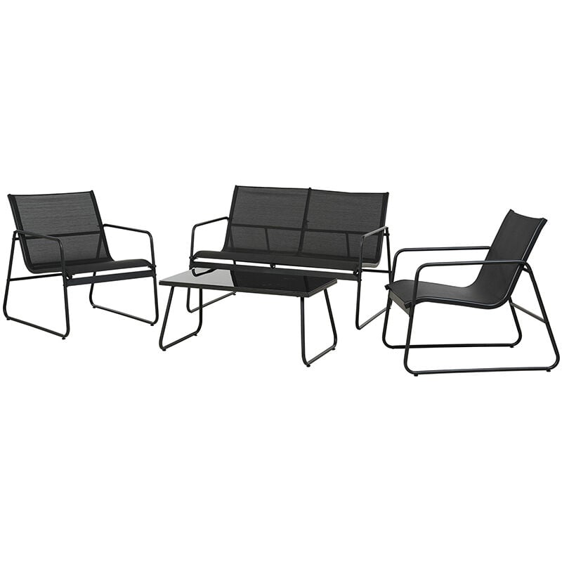 Ensemble de meubles de jardin 4 pièces, table et chaises de jardin, matériau textilène, étanche, respirant, ensembles de conversation pour patio