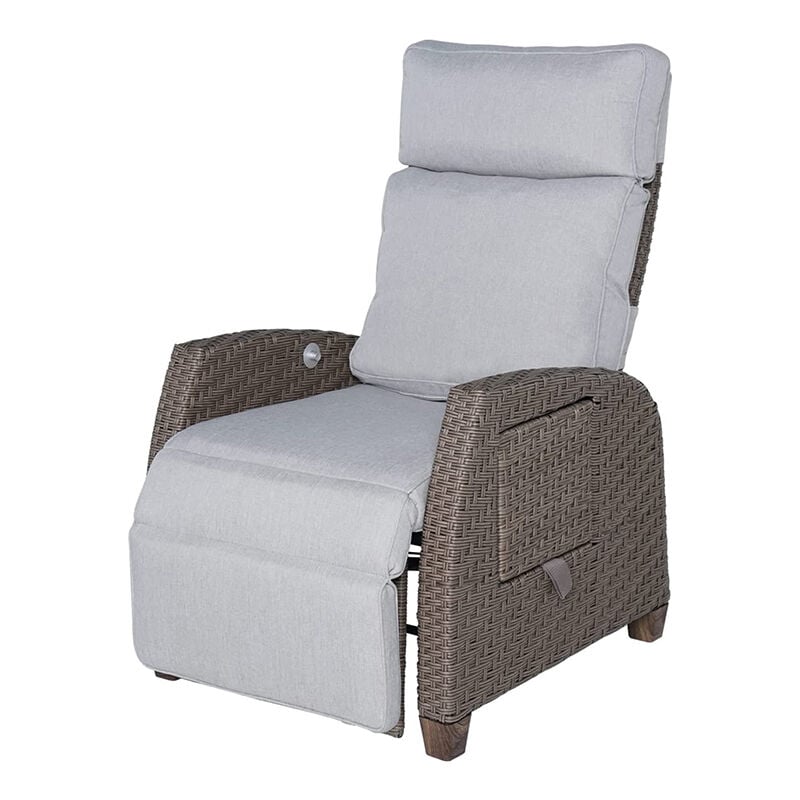 Grand Patio - fauteuil relax inclinable en rotin pe, avec table basculante et coussin, cadre en aluminium, fauteuil de détente pour intérieur,