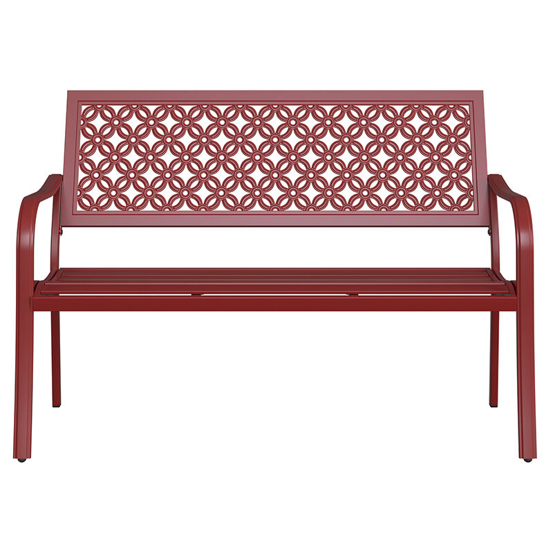 Grand Patio - Garden Bench, Outdoor Bench with Anti-Rust Steel Metal Frame, Stamped Pattern, Choice of Colours, Suitable for Indoor, Outdoor, Patio,