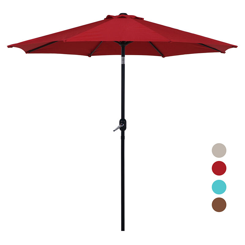 Grand Patio - parasol de jardin, parasol de patio de 2,7 m, 8 nervures en acier, mât en aluminium, parasol pour ombrager le soleil pour pelouse,