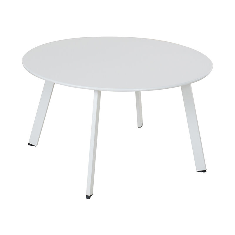Grand Patio - table basse ronde, table d'appoint ronde en métal, résistante aux intempéries, table de jardin pour salon, couloir, chambre à coucher,