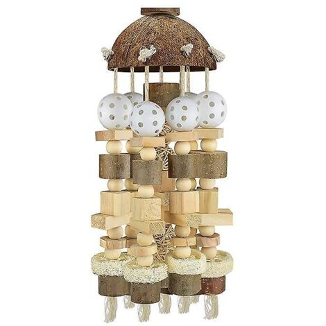 Grand perroquet Jouets Blocs de bois naturels Oiseau Mâcher Toy Perroquet Cage Morsure De Jouets Jouets pour oiseaux