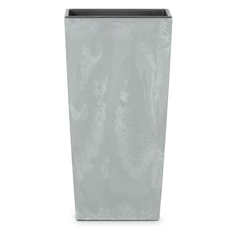 Grand pot de fleurs carré 'Urbi Square' design béton gris 40x40x75cm