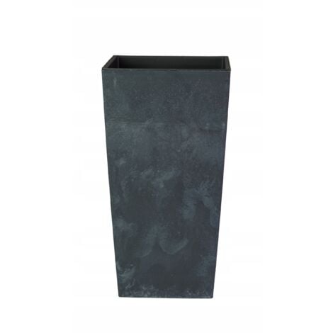ZANVIC 11,4 L Prosperplast Urbi Square Effet jardinière haute en plastique AVEC réservoir en couleur Anthracite, 37,5 (H) x 19,5 (L) x 19,5 (P) cms