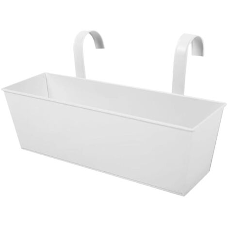 Grand pot de fleurs suspendu style moderne blanc