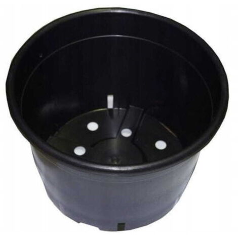 Grand pot de production rond noir de 60 L