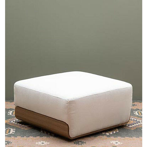 Grand pouf blanc bouclettes Patagonia 84x81x43cm