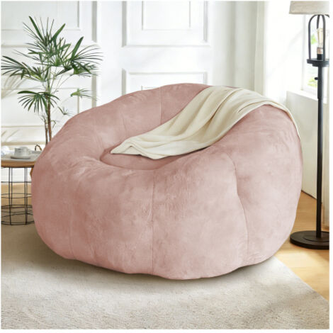 Grand pouf rond avec stabilité renforcée, idéal pour la détente polyvalente au salon et dans la chambre — 120 x 130 x 72 cm