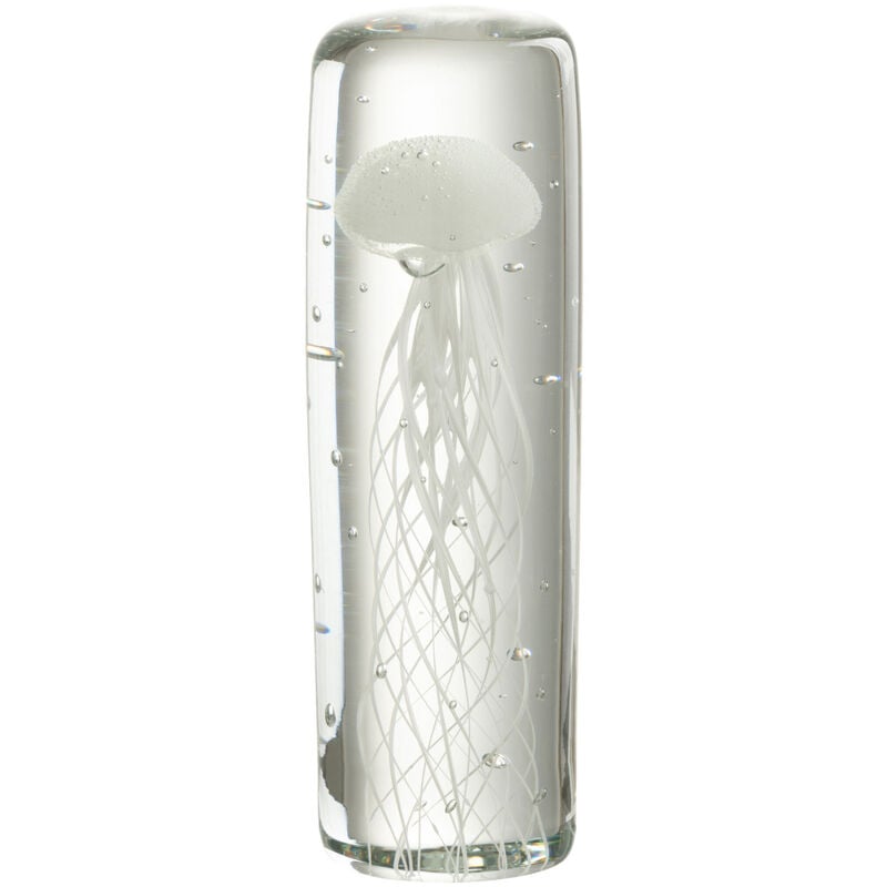 Le Monde Des Animaux - Grand Presse papier Méduse en verre 18.5 cm - blanc