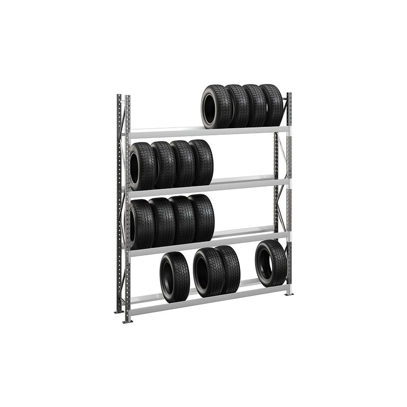 Rayonnage Direct - Grand rack à pneus 4 niveaux - Élément suivant : 2500x2250x400mm - Utilisable uniquement avec un module de départ