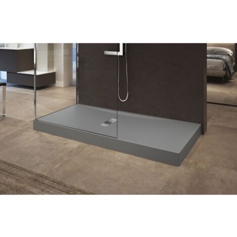 Grand receveur de douche gris NOVELLINI CUSTOM 160x80 cm - H 12 cm