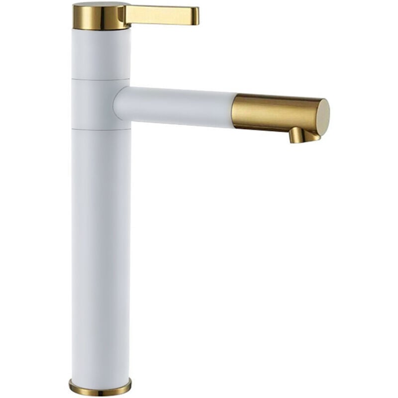 Robinet de lavabo haut Smart White Gold, blanc/or