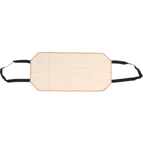 Grand sac à bûches en toile beige, résistant à l'usure, pour cheminée d'intérieur.