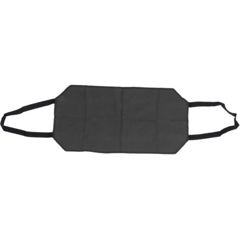 Grand sac à bûches en toile noire pour cheminée intérieure, résistant à l'usure et portable.