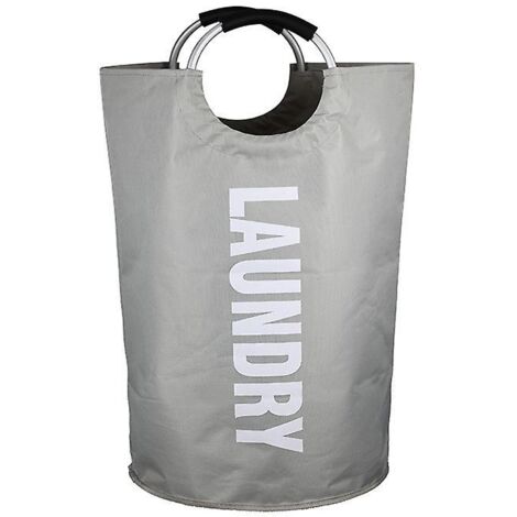 Grand sac à linge pliable en tissu pour chambre à coucher, capacité de 82 L (gris clair, taille L)