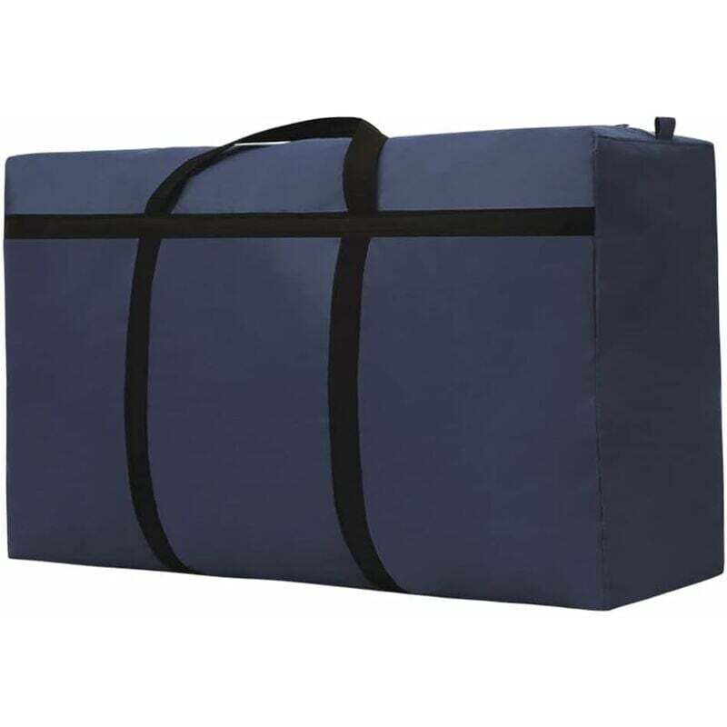 Grand sac de rangement de 180 L, tissu Oxford, imperméable, lavable, convient pour les bagages de voyage (100 x 60 - 30 cm, bleu foncé)