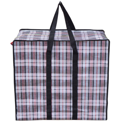 Grand sac de rangement noir avec fermeture éclair résistante  peut servir de sac organisateur, de sac de déménagement, de sac étanche, de sac fourre-tout ou de sac de camping  convient pour ranger v