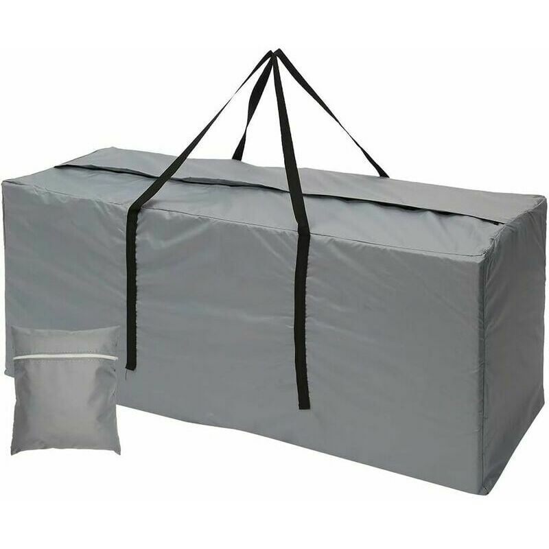 Tigrezy - Grand sac de rangement pour extérieur, sac de jardin avec poignées imperméable, 210D Oxford (173 x 76 x 51 cm, gris)