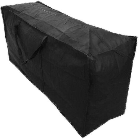 Grand sac de transport imperméable noir pour coussins et mobilier de jardin (173 cm x 76 cm x 51 cm).
