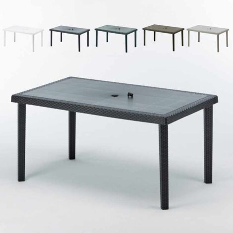 Grand Soleil Boheme Poly Rattan rechteckiger Tisch 150x90 - Schwarz
