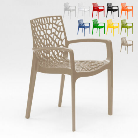 Grand Soleil Gruvyer Arm Polypropylen Stühle mit Armlehnen Garten Bar - Beige