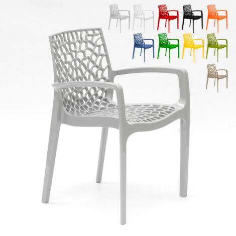 Grand Soleil Gruvyer Arm Polypropylen Stühle mit Armlehnen Garten Bar - Grau