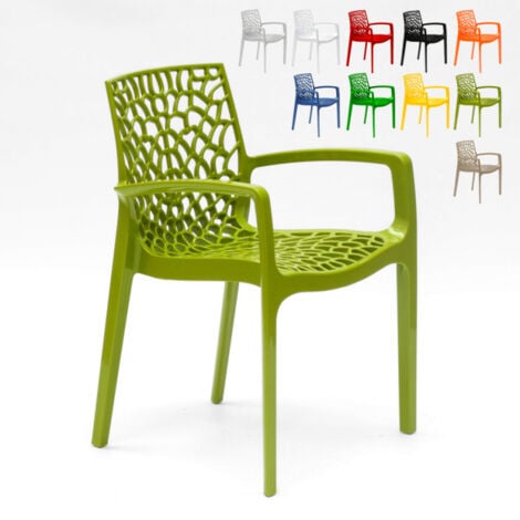 Grand Soleil Gruvyer Arm Polypropylen Stühle mit Armlehnen Garten Bar - Grün Anis