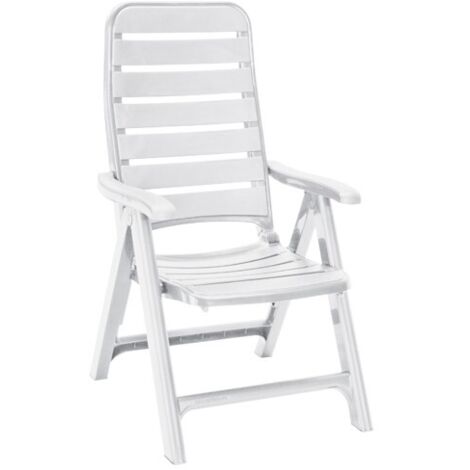 Grand Soleil Poltrona Pieghevole Premiere S6760B Bianca 5 Posizioni Esterno