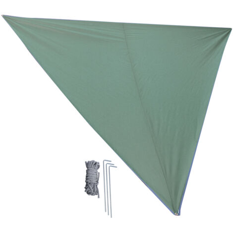 Grand Store de Camping Imperméable et Anti-UV - Auvent de Protection Solaire Portable Résistant au Vent pour Extérieur (4x4x4m, Vert Armée avec Revêtement Argenté)