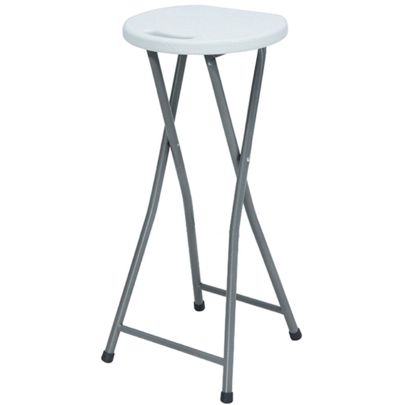 Grand tabouret pliant blanc 30x76cm 7house